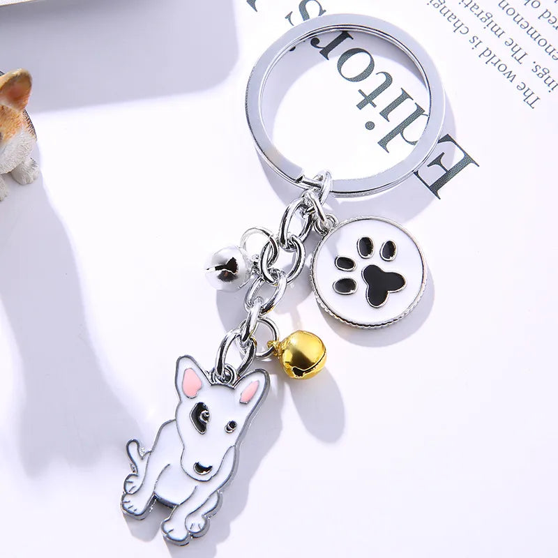 fashion dog metal unisex bag pendant keychain 1 piece