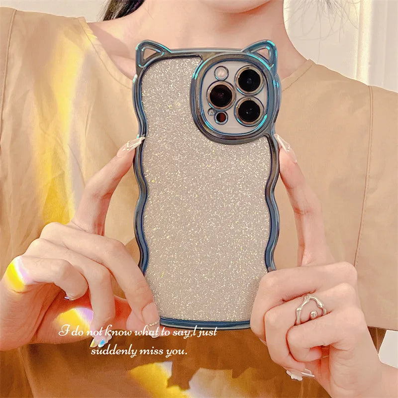 cute cat ears silica gel   phone cases