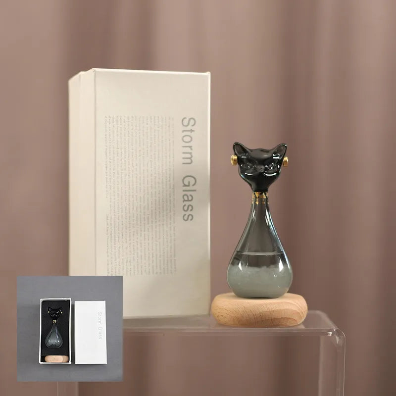 Cute Cat Glass Ornaments Artificial Decorations
