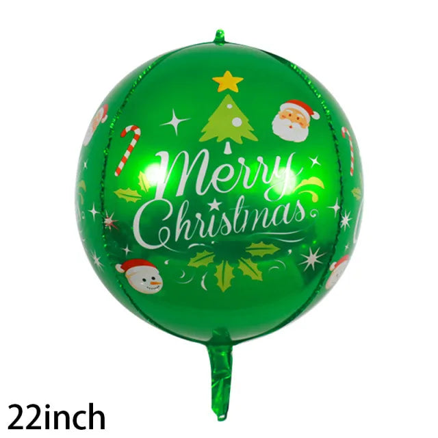 Christmas Santa Claus Gift Box Snowman Aluminum Film Party Balloons