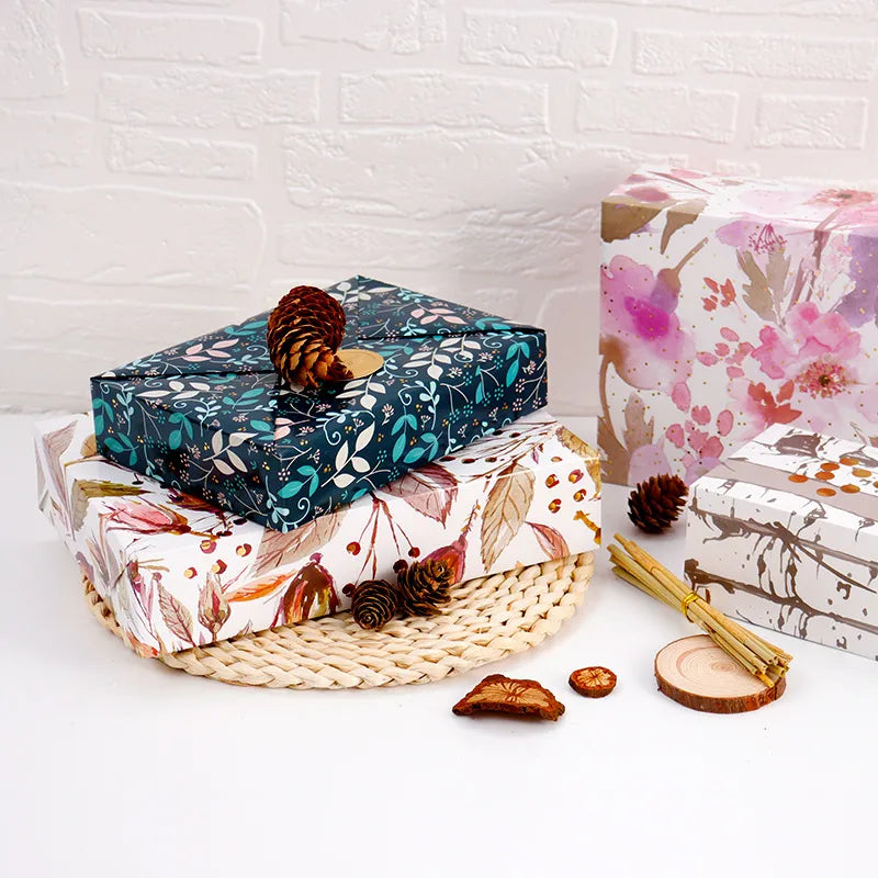 Christmas Casual Leaves Deer coated paper Party Gift Wrapping Supplies Gift Wrapping Supplies