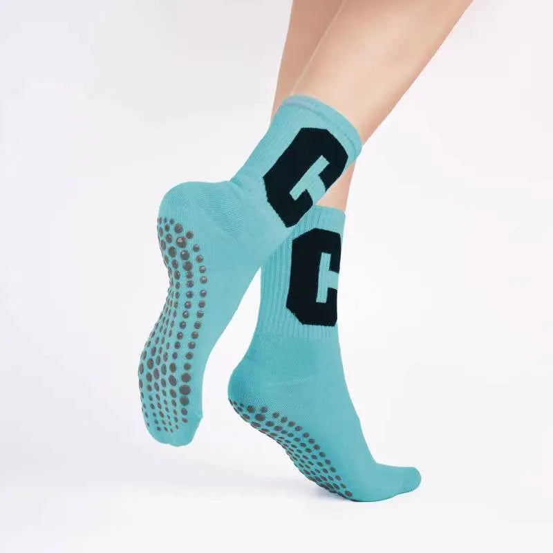 Unisex Casual Sports Letter Stripe Cotton Crew Socks A Pair