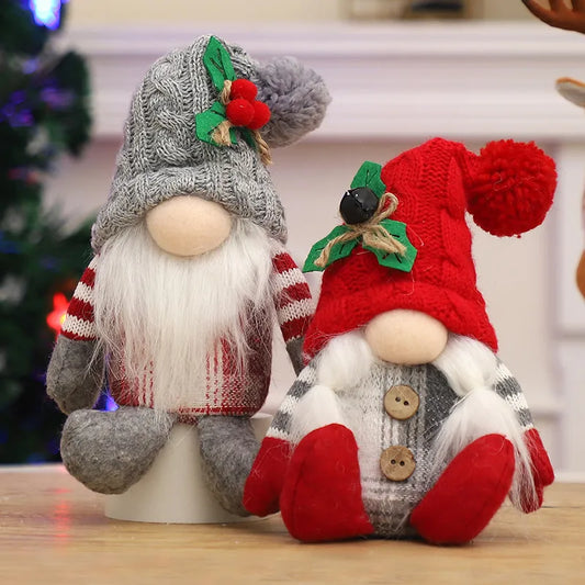 Creative Christmas Decorations Old Man Doll Without Face Tabletop Display Window Display Cartoon Figurines European American Style