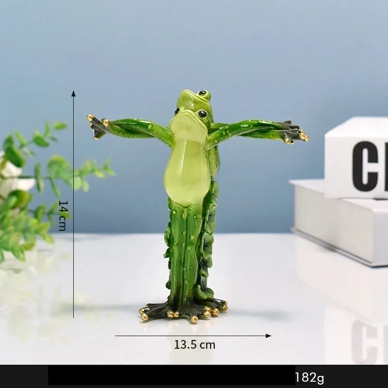Cute Frog Resin Ornaments Artificial Decorations