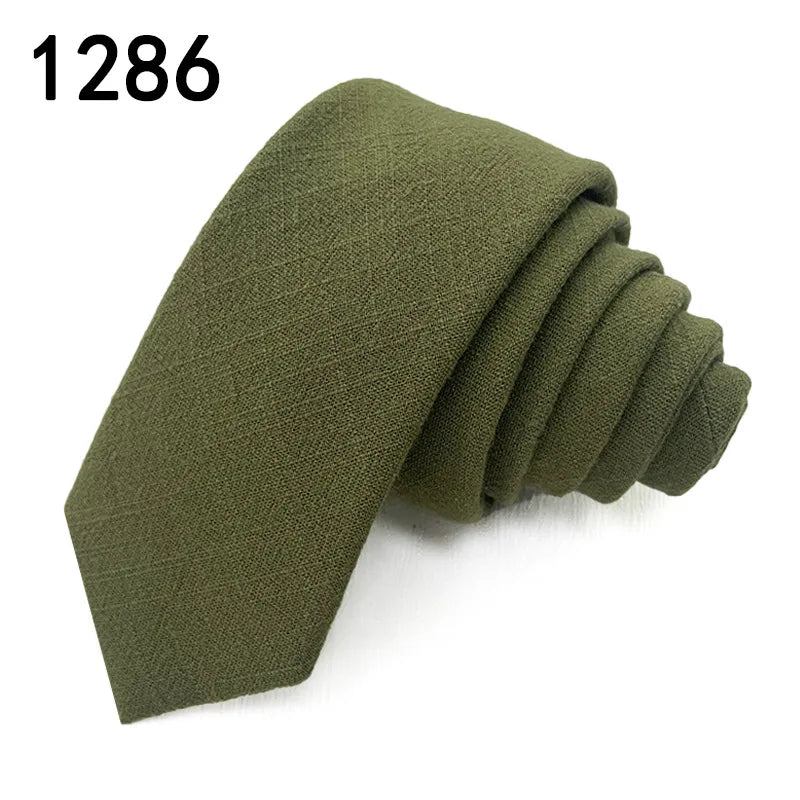 Casual Solid Color Cotton Men's Tie