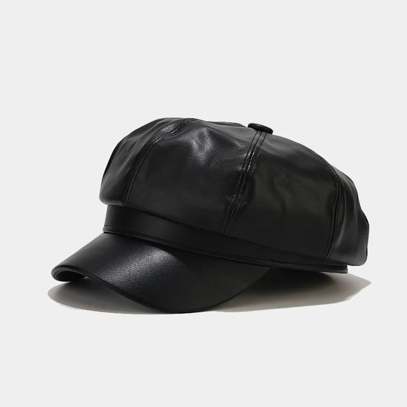 women's retro solid color curved eaves ivy cap