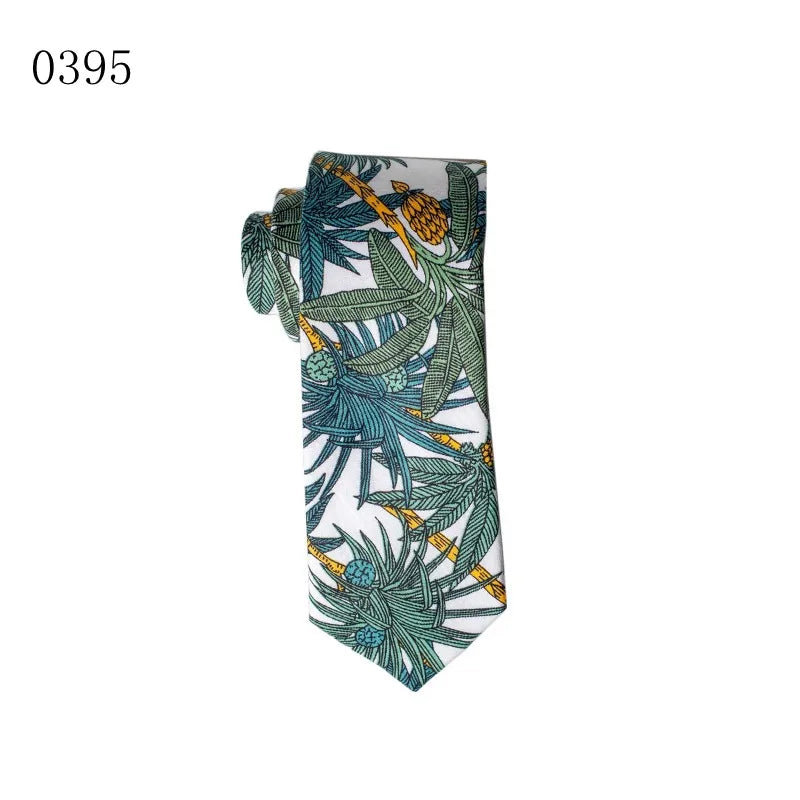 Casual Ditsy Floral Plant Cotton Men's Tie