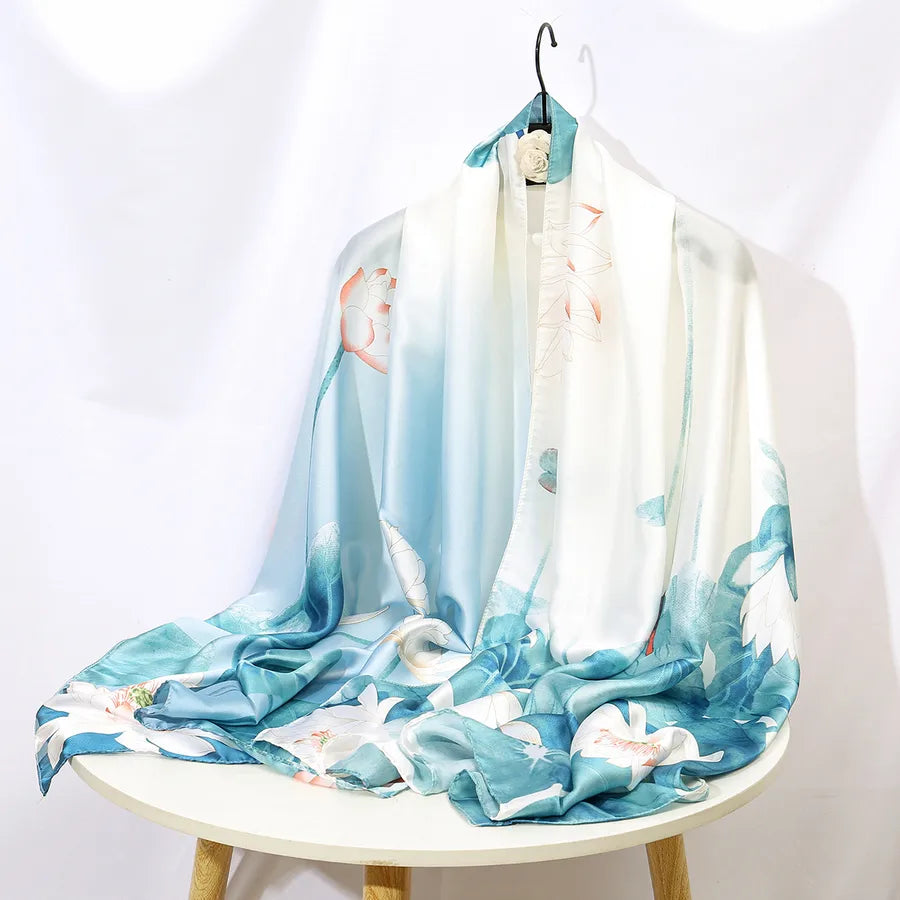 women's lady flower cloud brocade printing scarf