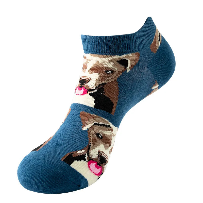 unisex sports cartoon stripe bird cotton jacquard crew socks 1 set