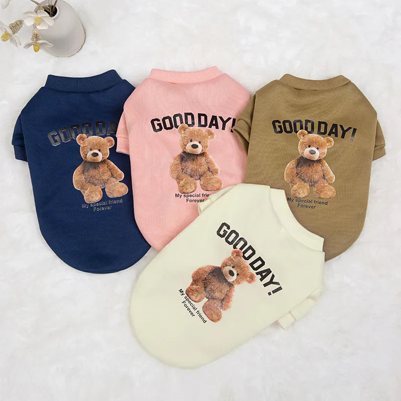 cartoon style cute polyester bear pet clothing