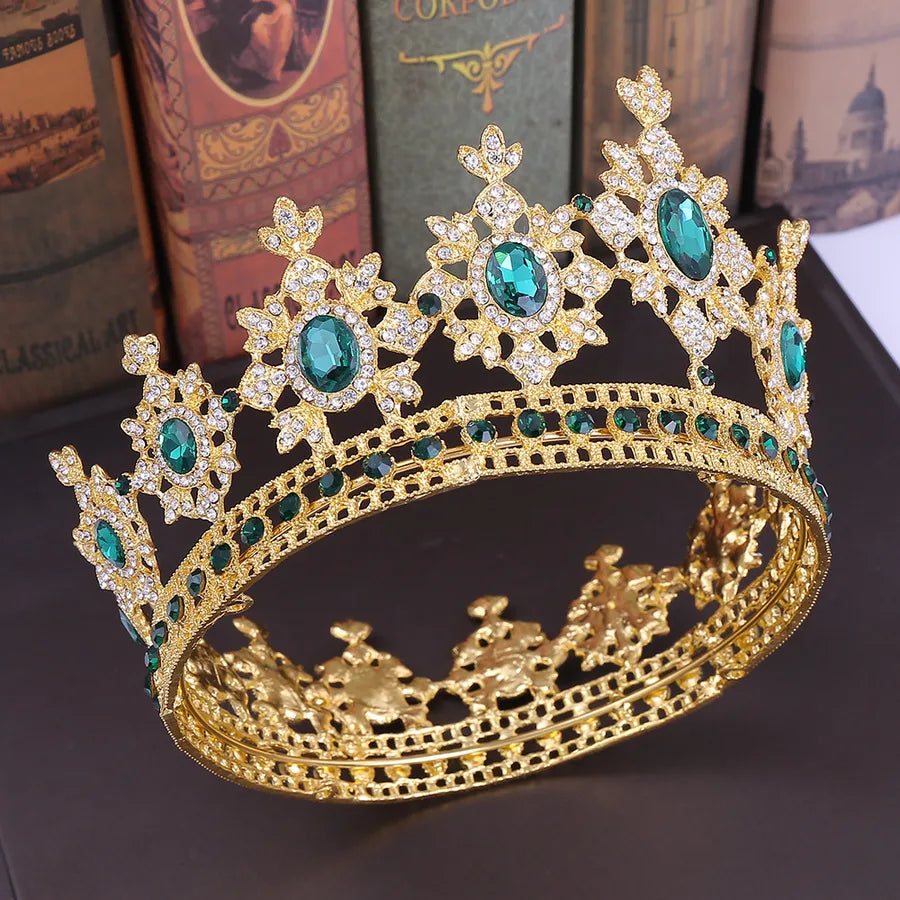fashion round alloy inlay rhinestones crown 1 piece