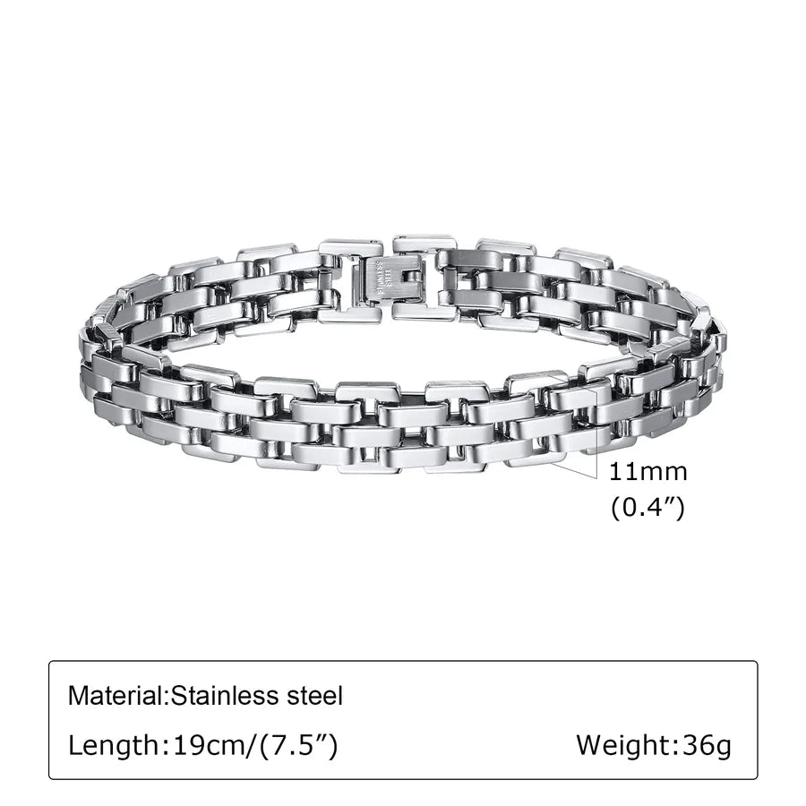 Simple Style Classic Style Color Block 201 Stainless Steel Men's Italian Charm Bracelets Bracelets