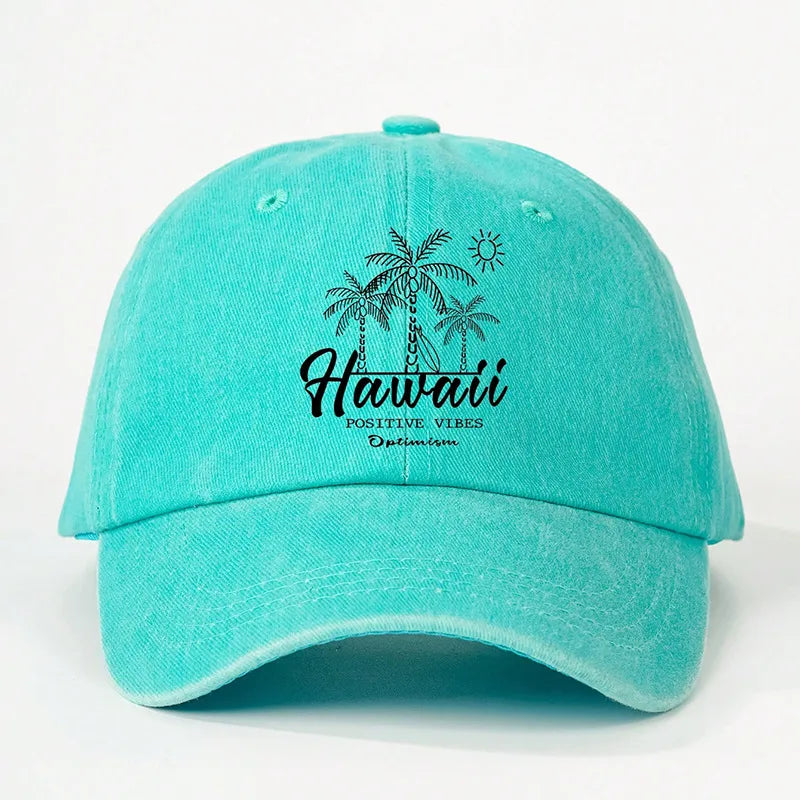 Unisex Elegant Lady Streetwear Letter Coconut Tree Curved Eaves Baseball Cap