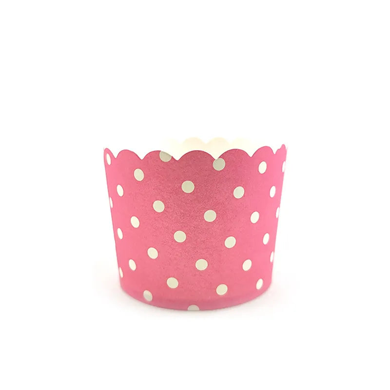 Simple Style Stripe Polka Dots PE Paper cake cups