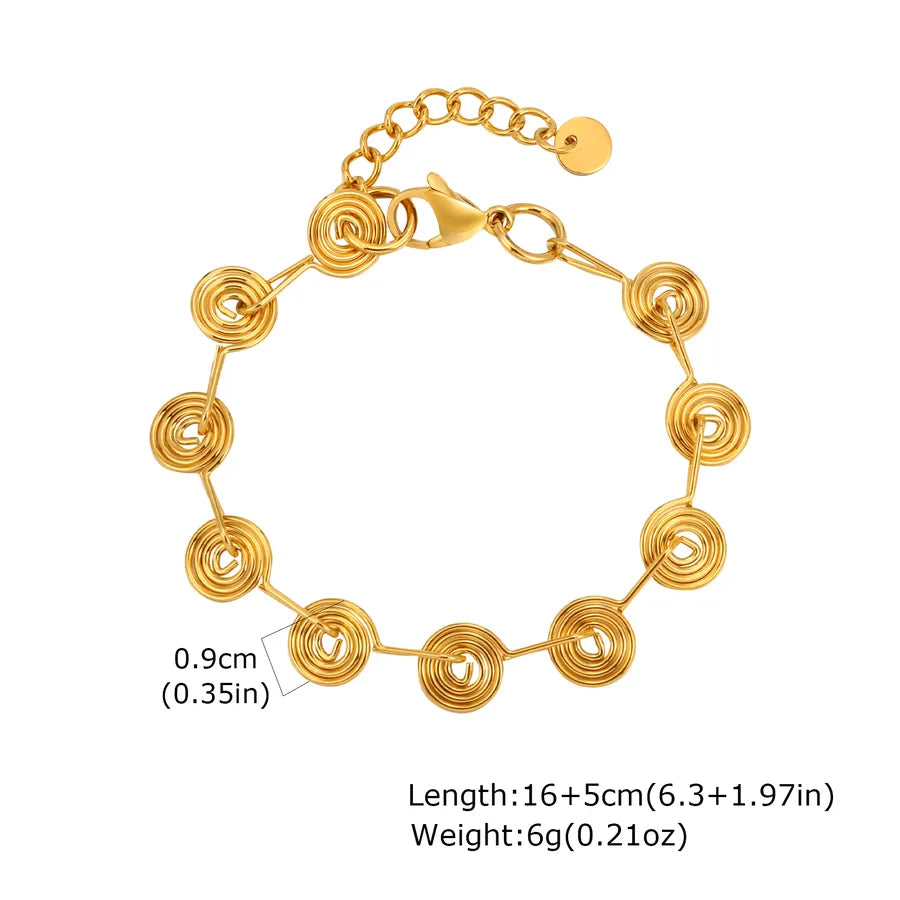 IG Style Casual Novelty Geometric 201 Stainless Steel 18K Gold Plated Handmade Chain Bracelets In Bulk