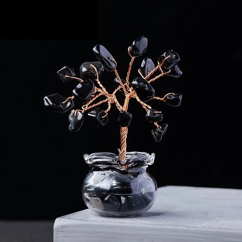 Elegant Tree Crystal Ornaments Artificial Decorations