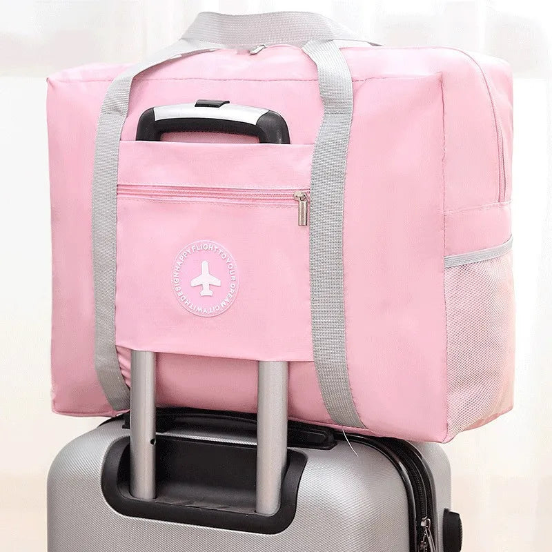 casual solid color oxford cloth travel bags