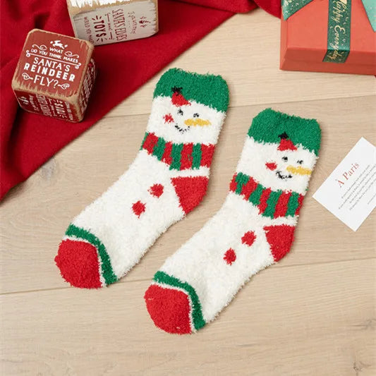 Christmas Christmas Women's Cartoon Polyester Jacquard Crew Socks A Pair