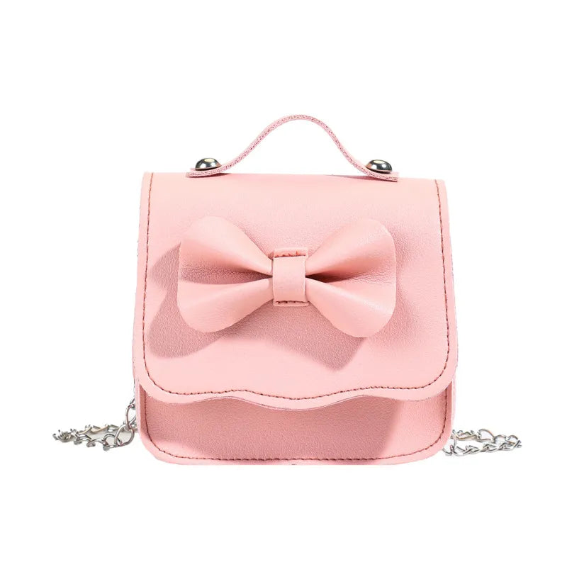 Children's Bags New Wave Pattern Bow Girls' Single-Shoulder Bag Fashion Baby Chain Messenger Bag Coin Purse