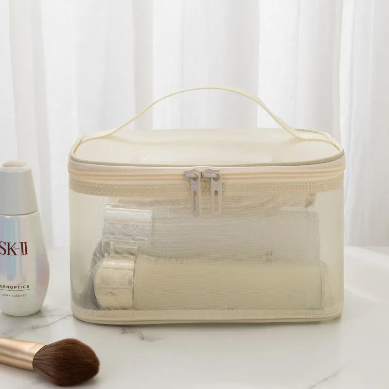grid visual large multi-functional travel cosmetic storage bag