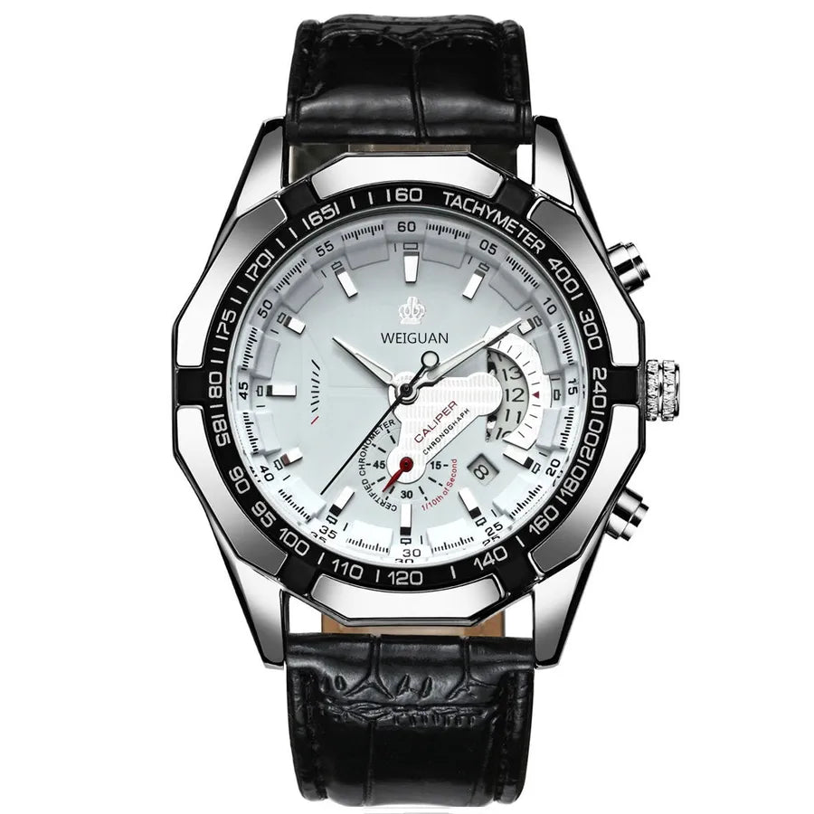casual geometric single folding buckle quartz men's watches