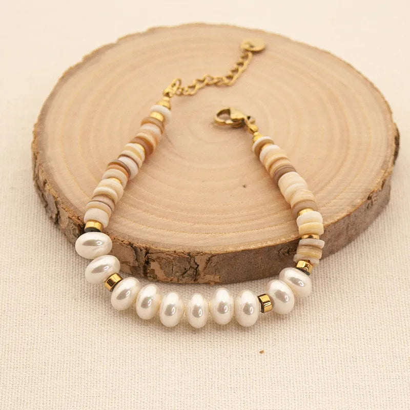 Retro Geometric Artificial Pearl natural stone Wholesale Bracelets