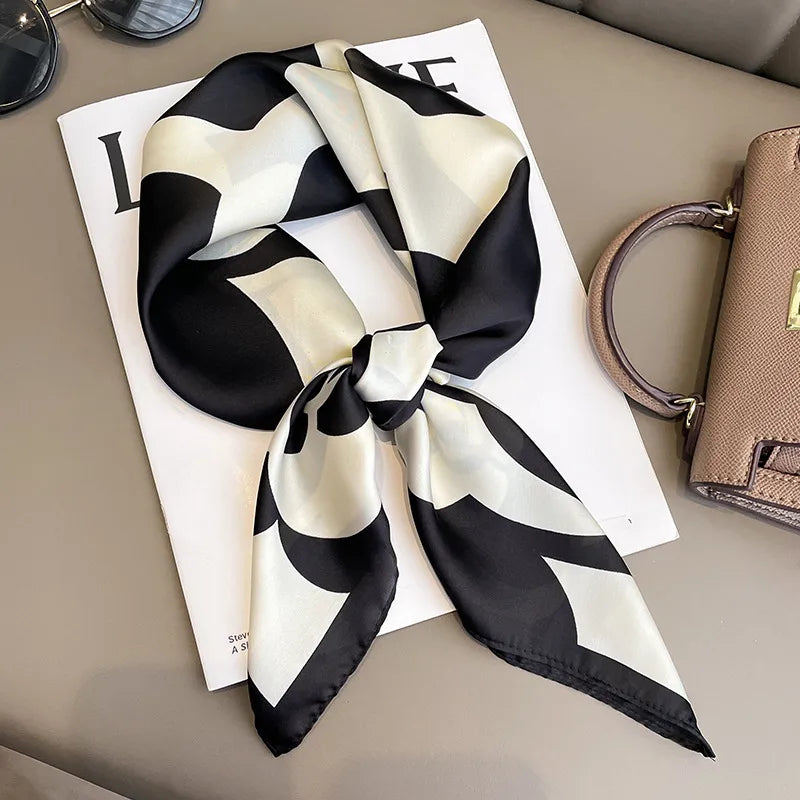 Unisex Casual Vacation Simple Style Solid Color Satin Kerchief