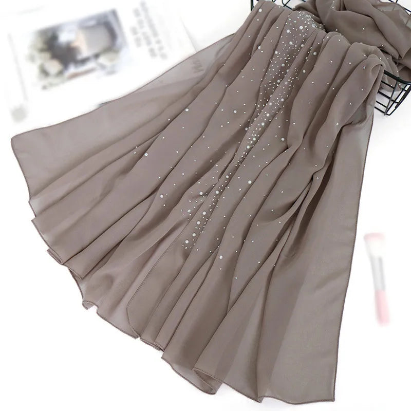 women's retro solid color chiffon silk scarves