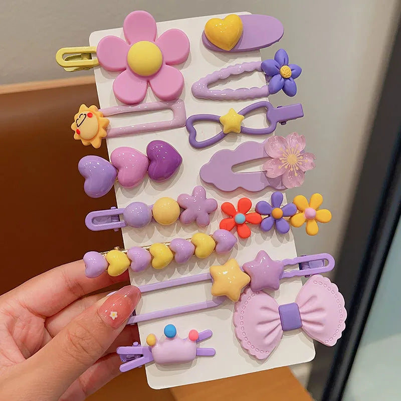 New Children's Candy Color Sweet Hairpin Cute Flower Bangs Side Clip Baby's Hair Breaking Hairpin Hair Accessories