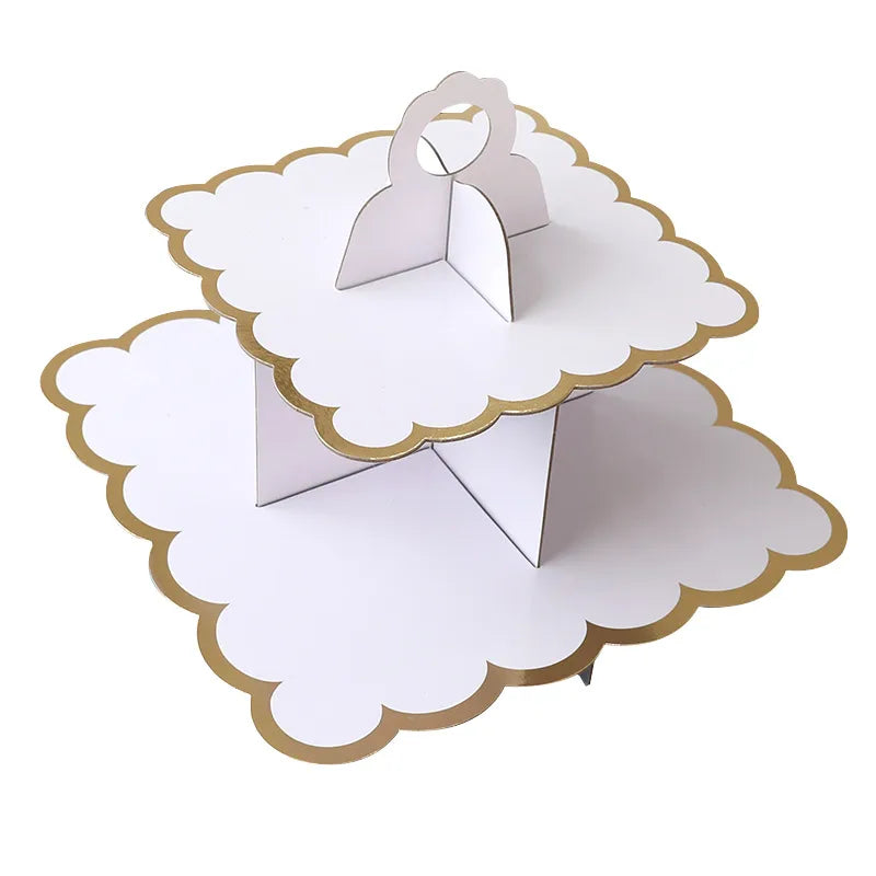 birthday solid color paper party cake stand 1 piece
