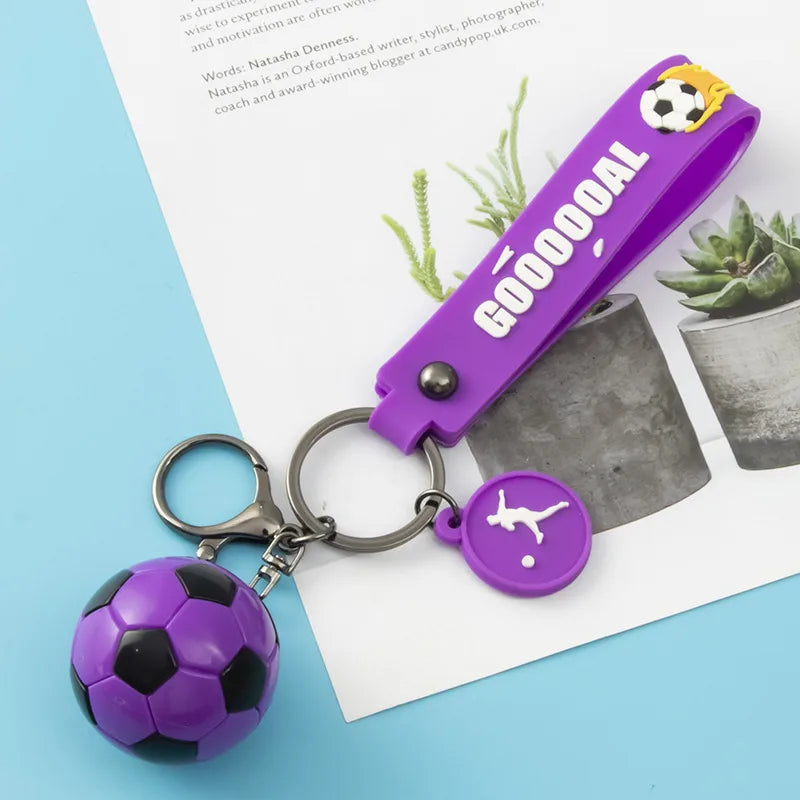 fashion letter football pvc unisex bag pendant keychain 1 piece