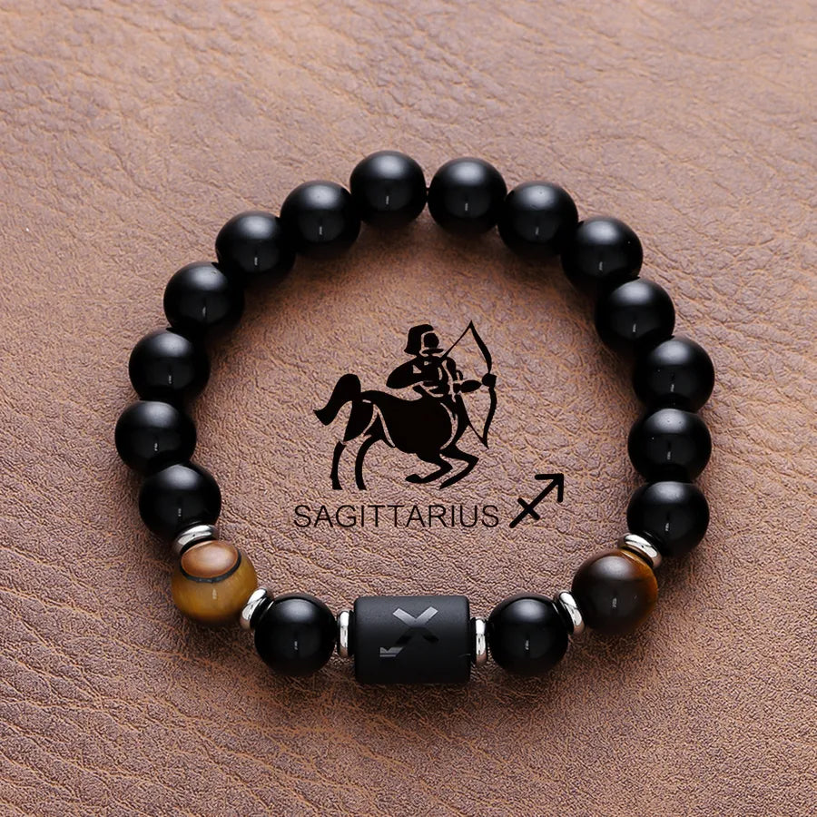 Vintage Style Simple Style Constellation Titanium Steel Plating Unisex Bracelets Men Beaded Bracelets