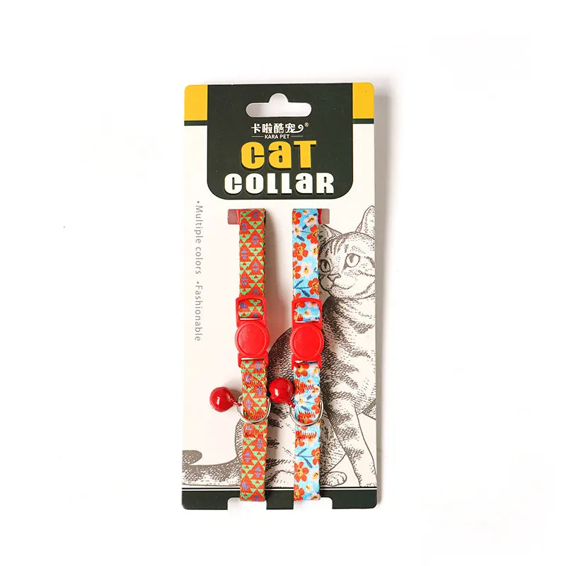 simple printed adjustable cute dog pet collar set