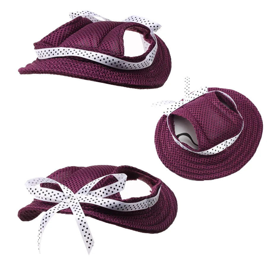 simple style canvas oxford cloth stripe pet hat
