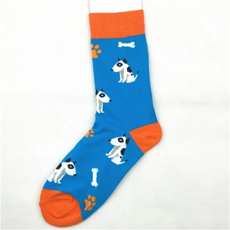unisex casual geometric cotton crew socks a pair