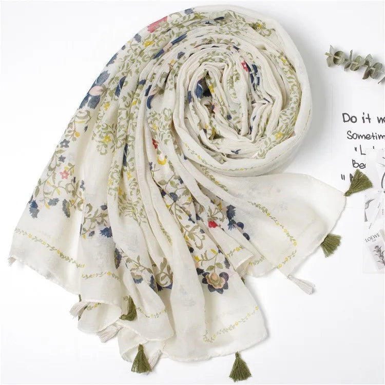 new scarf retro stitching bohemian cashew print silk scarf sunscreen yiwu wholesales