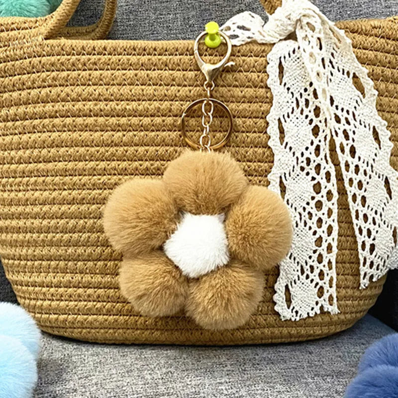 cute flower metal keychain