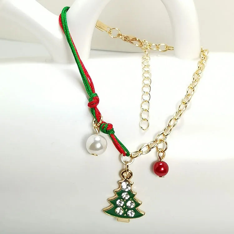 fashion santa claus snowman elk alloy pearl plating women's bracelets 1 piece