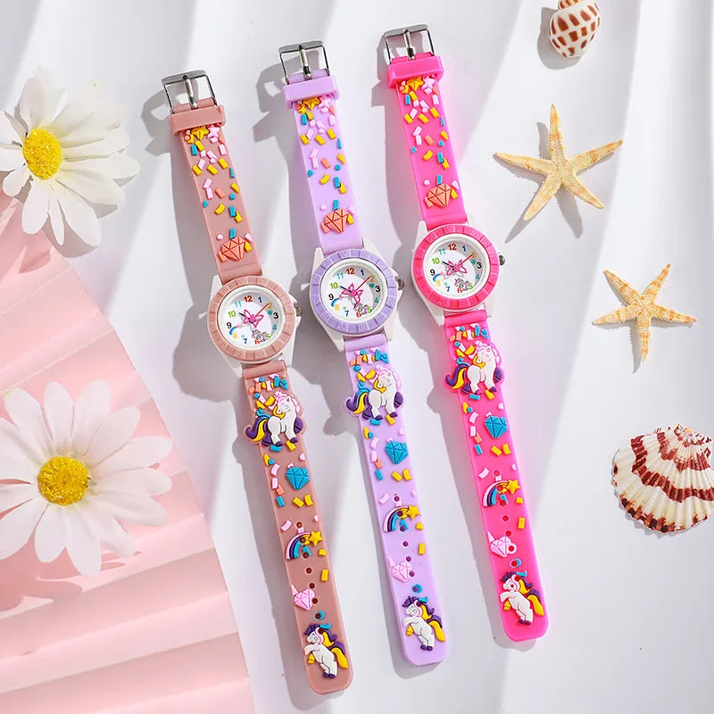 New color shell watch children's promotional gifts quartz watch ins wind boys and girls color cartoon watch wholesale