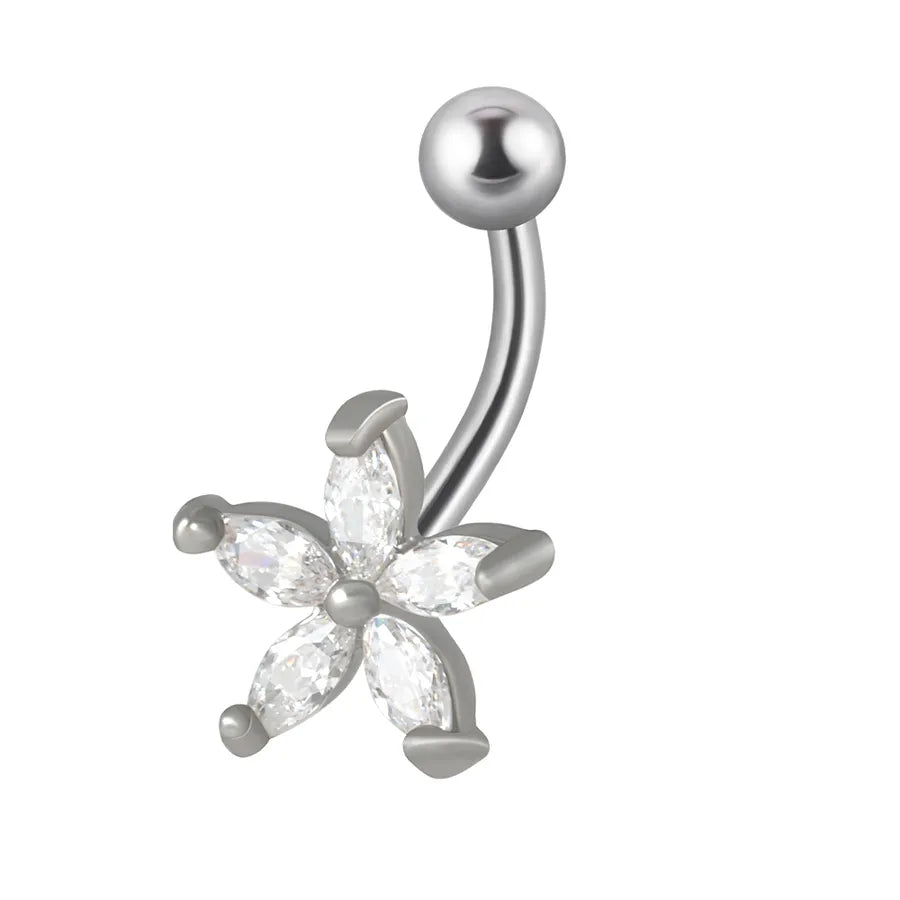 1 Piece Eyebrow Studs Casual Elegant Vacation Triangle Heart Shape Flower G23 Titanium Inlay Opal Zircon Eyebrow Studs