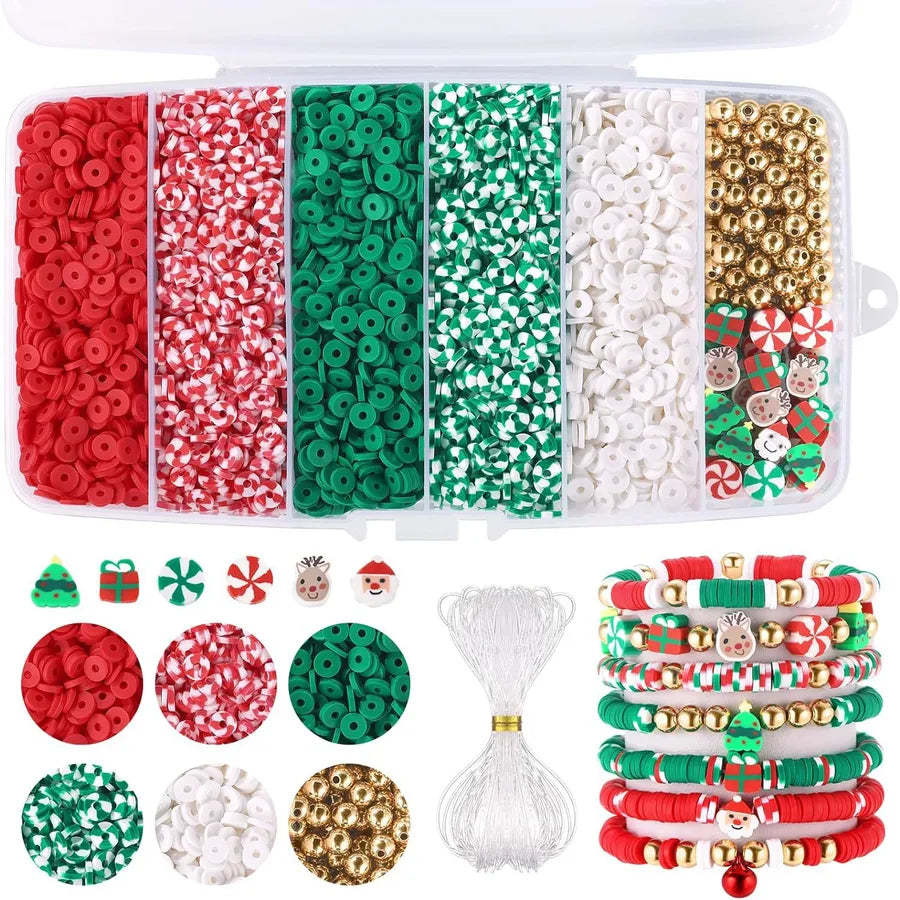 1 Set Glass soft clay Letter Solid Color Beads Rope