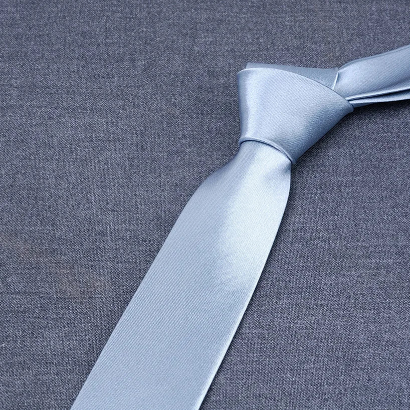 formal solid color polyester satin unisex tie