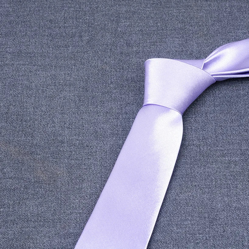 formal solid color polyester satin unisex tie
