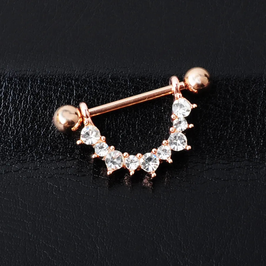 Nipple Rings & Studs Fashion U Shape Stainless Steel Plating Artificial Gemstones