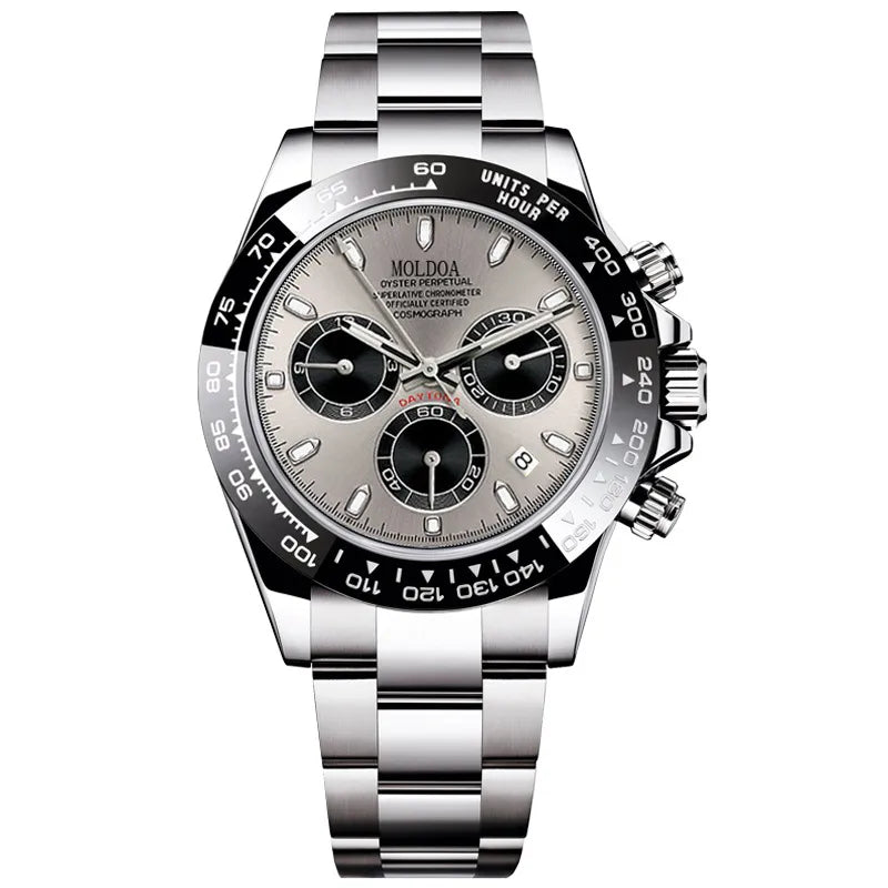 Panda di hollow-out fake mechanical watch men's real three-eye luminous calendar waterproof   TikTok fast hand