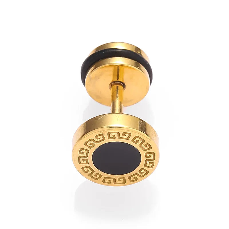 1 Piece Simple Style Classic Style Round Polishing Inlay 316L Stainless Steel  Zircon 18K Gold Plated Ear Studs
