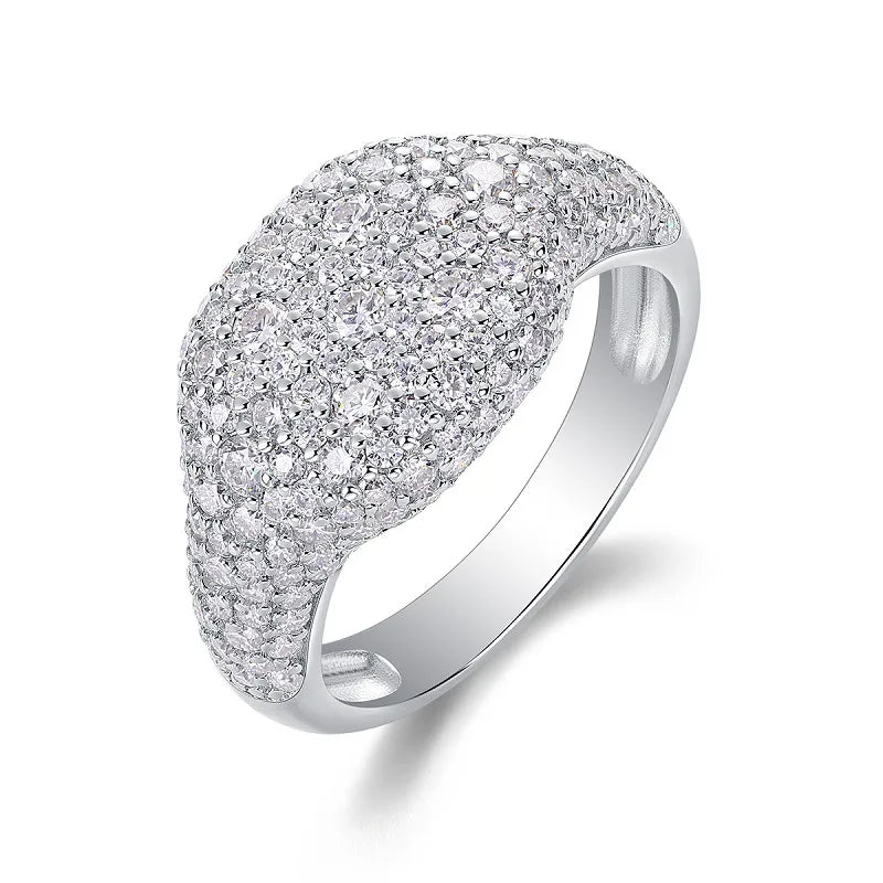 Moissanite 925 Sterling Silver Rings GRA Certificate Geometric Rings