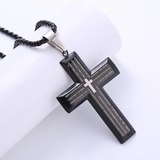 1 piece hip-hop cross stainless steel plating 18k gold plated men's pendant necklace
