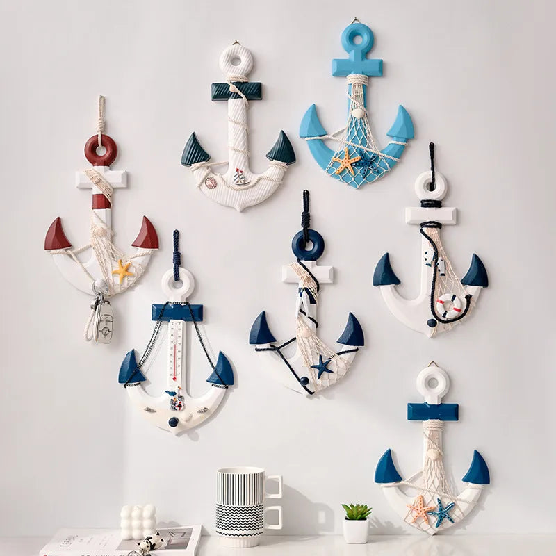 Marine Style Grid Anchor Density plate Resin Iron pendant Wall Art
