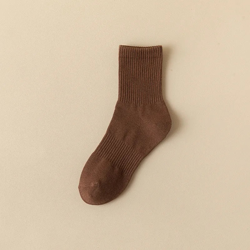 Socks men's cotton mid-calf length socks solid color white autumn men's sports deodorant  tide socks men's wholesale